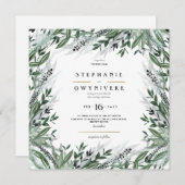 Invitation de mariage verdoyante (Devant / Derrière)