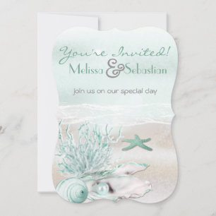 Invitation de mariage vert Dream Shore Beach