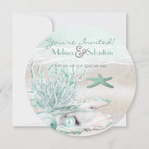Invitation de mariage vert Dream Shore Beach