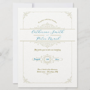 Invitation de mariage victorien Vintage