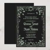 Invitation de mariage viking norrois sombre (Devant / Derrière)
