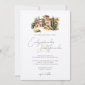 Invitation de mariage - Villa toscane en Aquarelle (Devant)