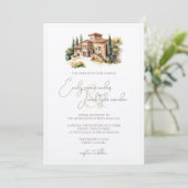 Invitation de mariage - Villa toscane en Aquarelle (Debout devant)
