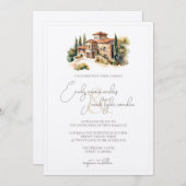 Invitation de mariage - Villa toscane en Aquarelle (Devant / Derrière)