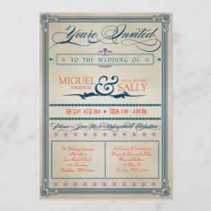 Invitation de mariage vintage