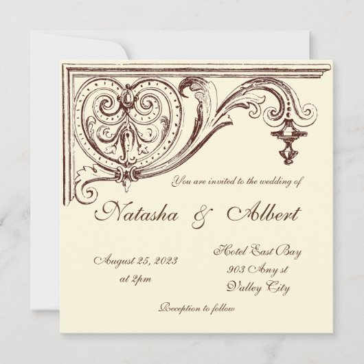 Invitation de mariage Vintage (Devant)