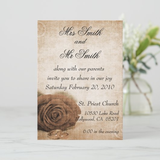 Invitation de mariage vintage (Debout devant)