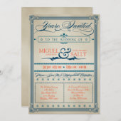 Invitation de mariage vintage (Devant / Derrière)