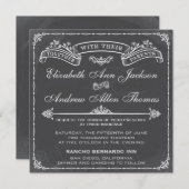 Invitation de mariage vintage (Devant / Derrière)