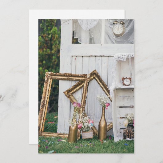 Invitation de mariage Vintage (Devant / Derrière)