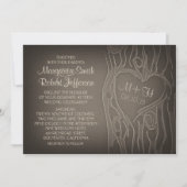 invitation de mariage vintage arbre sculpté (Devant)