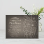 invitation de mariage vintage arbre sculpté (Debout devant)