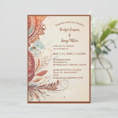invitation de mariage vintage beige (Debout devant)