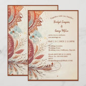 invitation de mariage vintage beige (Devant / Derrière)