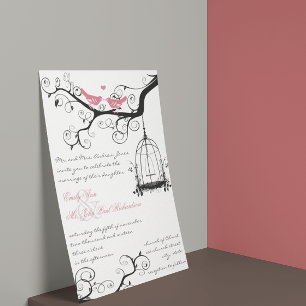 Invitation de mariage vintage Birds Honeysuckle ro