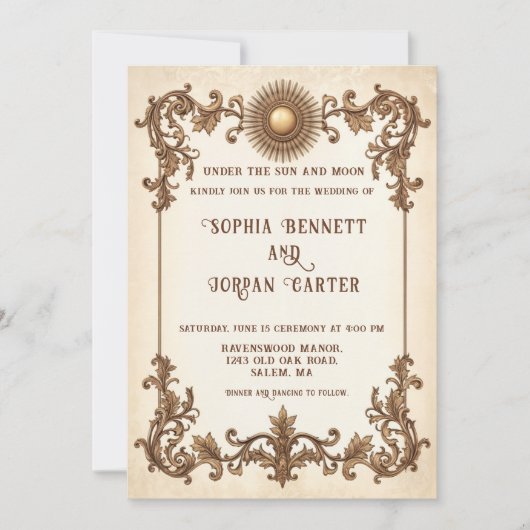 Invitation de mariage vintage classique élégant (Devant)