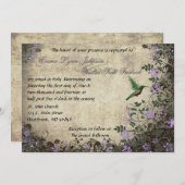 Invitation de mariage Vintage de colibri (Devant / Derrière)