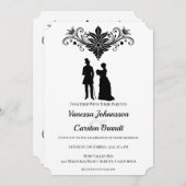 Invitation de mariage vintage de l'époque victorie (Devant / Derrière)