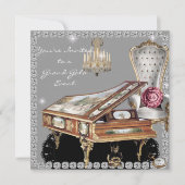 Invitation de mariage vintage diamant (Devant)