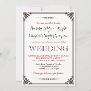 Invitation de mariage vintage et rustique