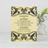 Invitation de mariage Vintage Jaune (Debout devant)