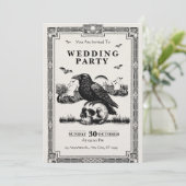 Invitation de mariage vintage noir et blanc (Debout devant)
