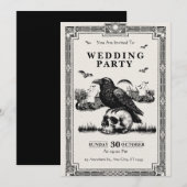 Invitation de mariage vintage noir et blanc (Devant / Derrière)