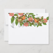 Invitation de mariage vintage oiseaux aqua Pomme d (Dos)