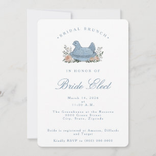 Invitation de mariage vintage poule