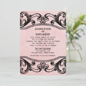 Invitation de mariage Vintage rose (Debout devant)
