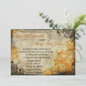 Invitation de mariage Vintage Rose orange. (Debout devant)