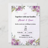 Invitation de mariage violet (Devant)