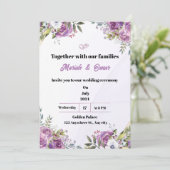 Invitation de mariage violet (Debout devant)
