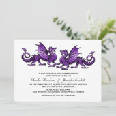 Invitation de mariage violet Elegant Dragon (Debout devant)