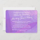Invitation de mariage violet fleur sauvage d'aquar (Dos)