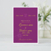 : Invitation de mariage violet royal et or (Debout devant)