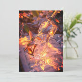 Invitation de mariage violon romantique & oiseau | (Debout devant)