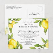 Invitation de mariage virtuel aux citrons aquarell (Devant / Derrière)