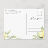 Invitation de mariage virtuel aux citrons aquarell (Dos)
