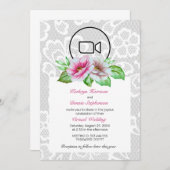 Invitation de mariage virtuel Floral & Lace (Devant / Derrière)