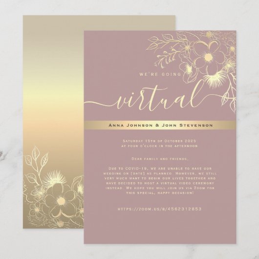 Invitation de mariage virtuel moderne (Devant / Derrière)
