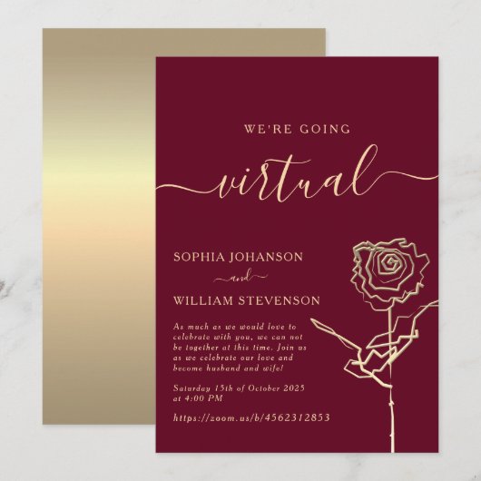 Invitation de mariage virtuelle (Devant / Derrière)
