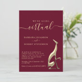 Invitation de mariage virtuelle Burgundy Zoom (Debout devant)