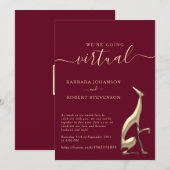 Invitation de mariage virtuelle Burgundy Zoom (Devant / Derrière)