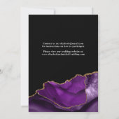 Invitation de mariage virtuelle en agate or et vio (Dos)