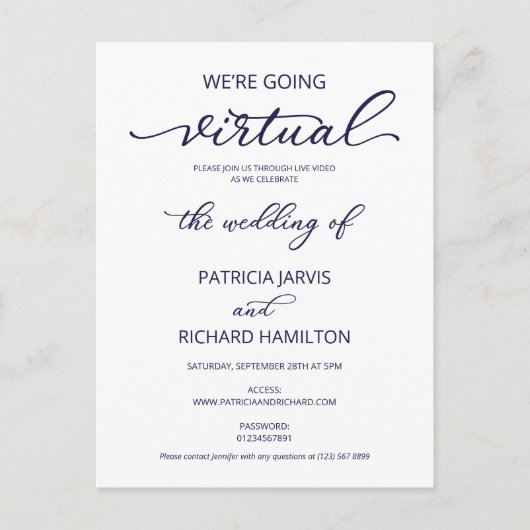 Invitation de mariage virtuelle en ligne (Devant)