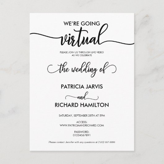 Invitation de mariage virtuelle en ligne (Devant)