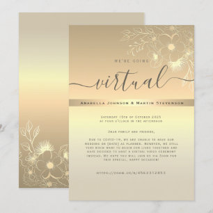 Invitation de mariage virtuelle en or