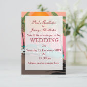 Invitation de mariage voiture rétro vintage (Debout devant)