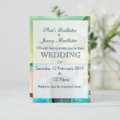 Invitation de mariage voiture vert mousse de mer v (Debout devant)